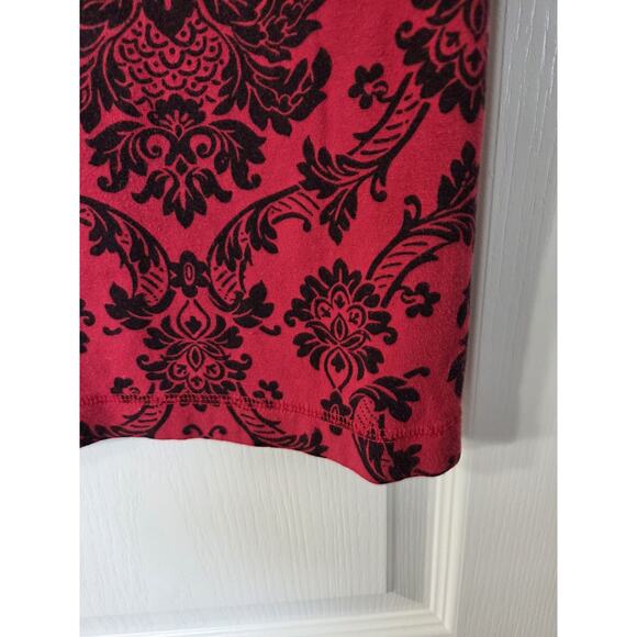 Soma Red Black Paisley Print Cotton Modal Stretch Sleepshirt Pajamas, Size Large - Picture 14 of 14